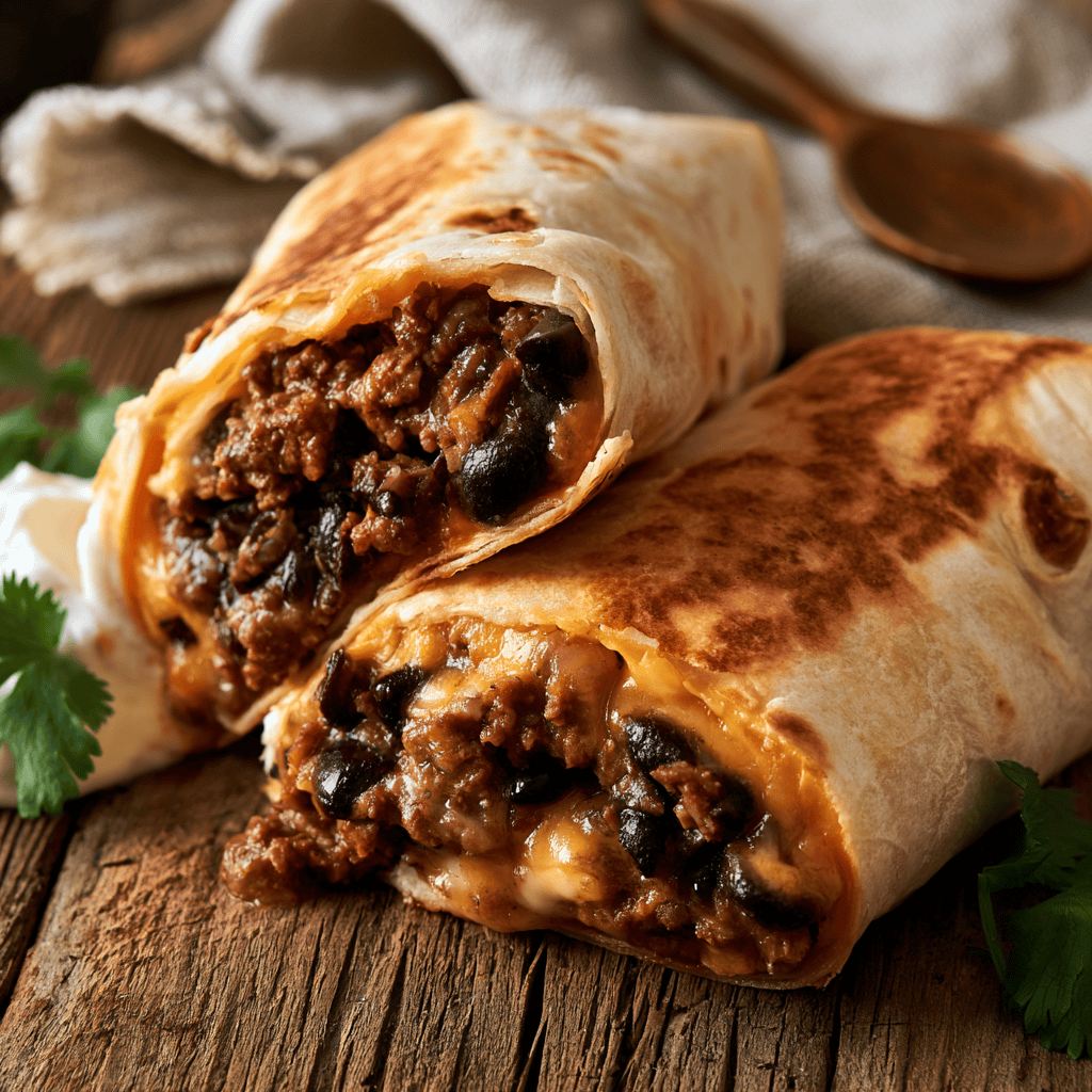 Step-by-step preparation of Beef and Bean Burritos Recipe (Beef and Bean Burritos)