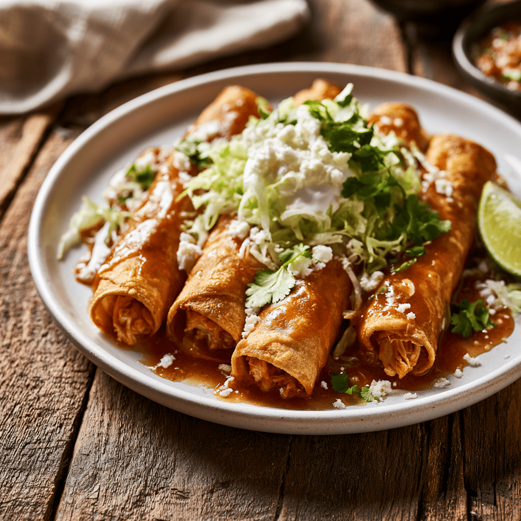 Chicken Flautas Recipe Serving suggestion for Chicken Flautas Recipe โ Chicken Flautas Recipe