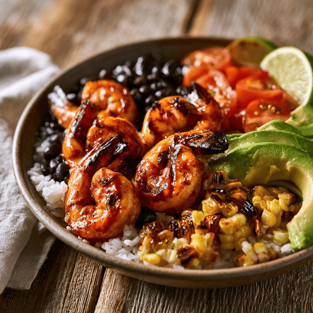 Serving suggestion for Chipotle Lime Shrimp Bowls Recipe — Chipotle Lime Shrimp Bowls
