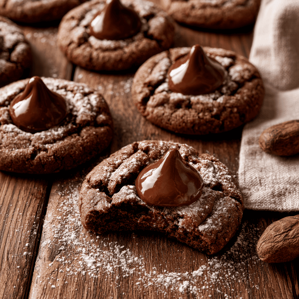 Serving suggestion for Chocolate Kiss Cookies — Chocolate Kiss Cookies