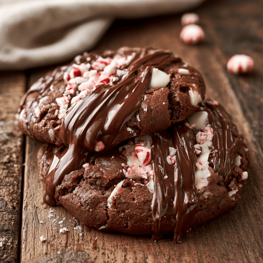 Step-by-step preparation of Chocolate Peppermint Bark Cookies (Chocolate Peppermint Bark Cookies)