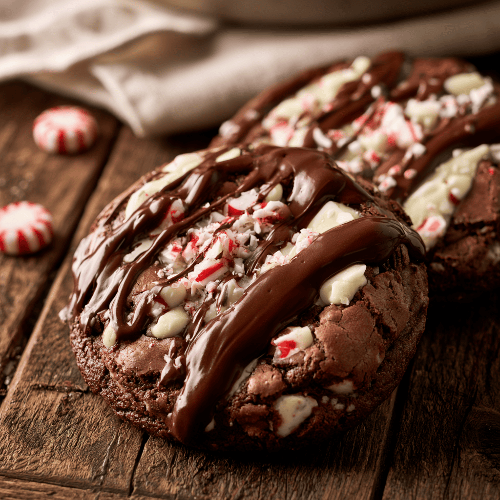 Serving suggestion for Chocolate Peppermint Bark Cookies — Chocolate Peppermint Bark Cookies
