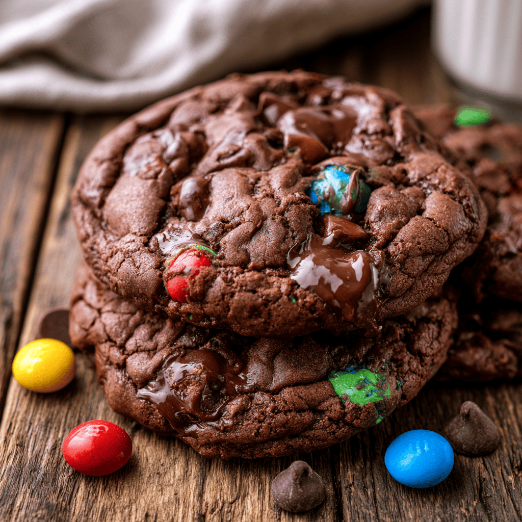 Double Chocolate M&M Cookies Step-by-step preparation of Double Chocolate M&M Cookies (Double Chocolate M&M Cookies)