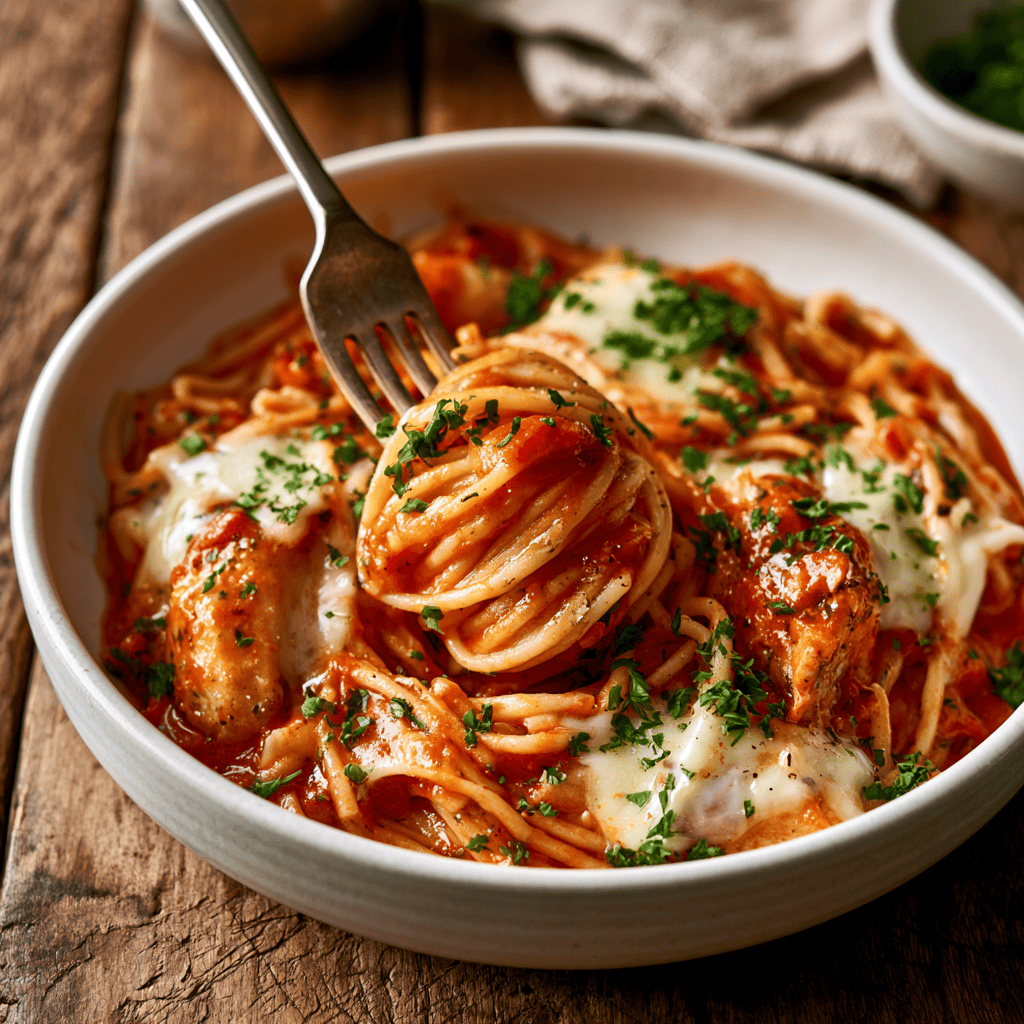 Easy Chicken Spaghetti — homemade easy chicken spaghetti recipe