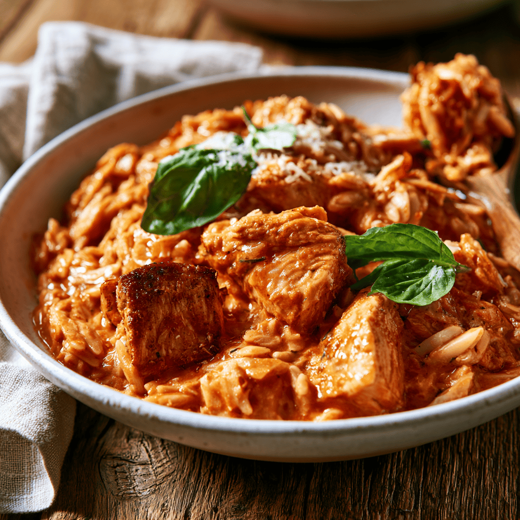 One Pot Italian Chicken Orzo Serving suggestion for One Pot Italian Chicken Orzo โ One Pot Italian Chicken Orzo