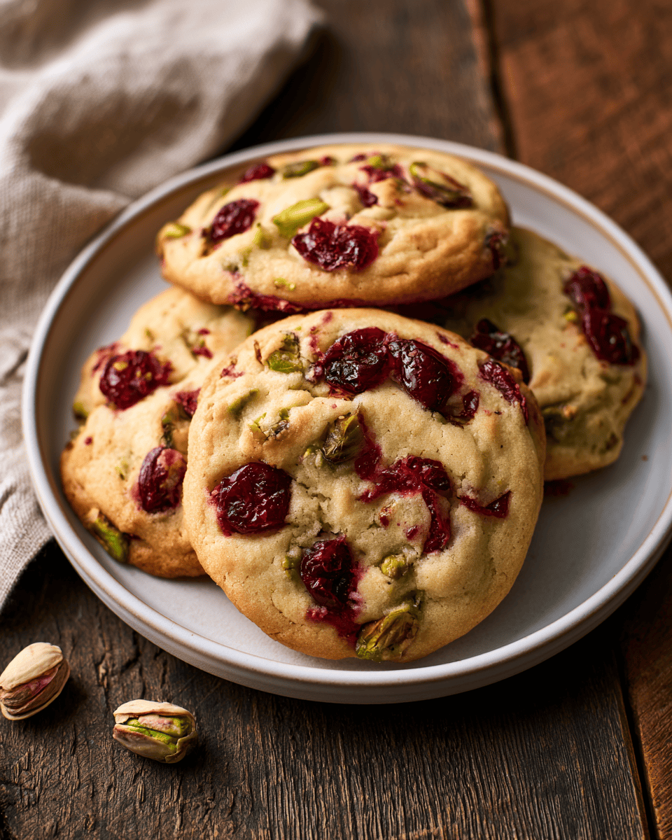 Serving suggestion for Slice and Bake Cranberry Pistachio Cookies — slice and bake cranberry pistachio cookies