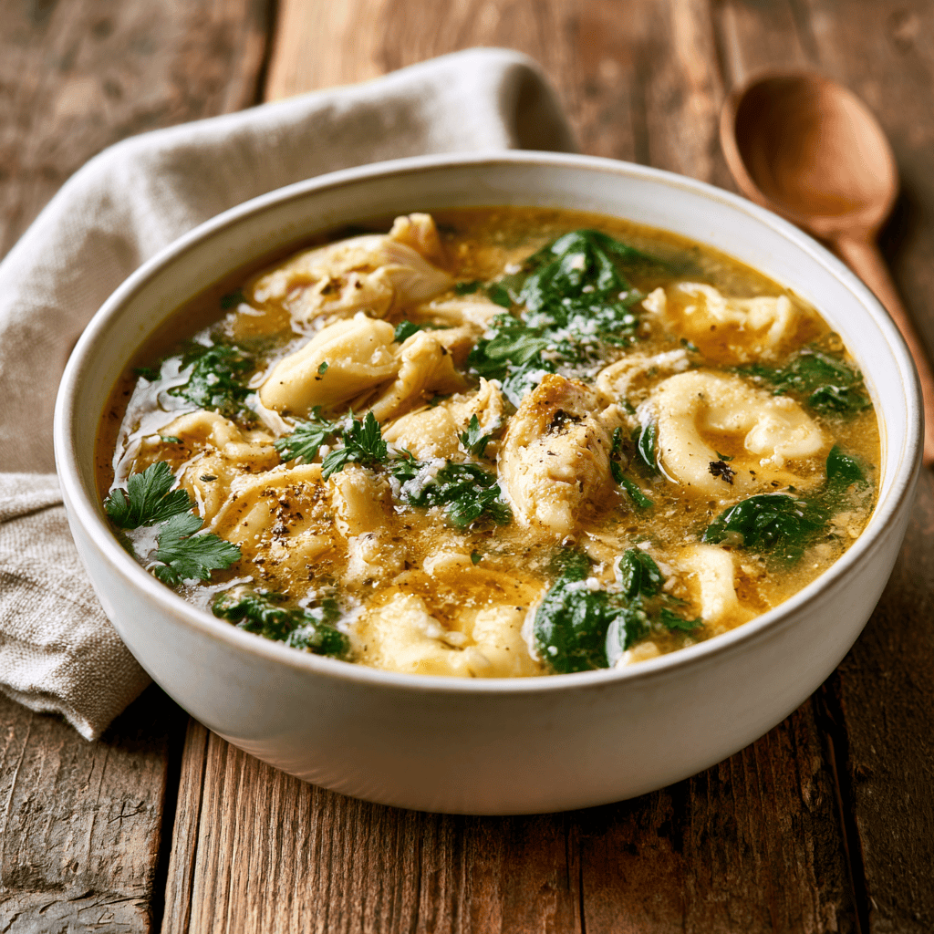 Slow Cooker Chicken Tortellini Soup Serving suggestion for Slow Cooker Chicken Tortellini Soup β Slow Cooker Chicken Tortellini Soup
