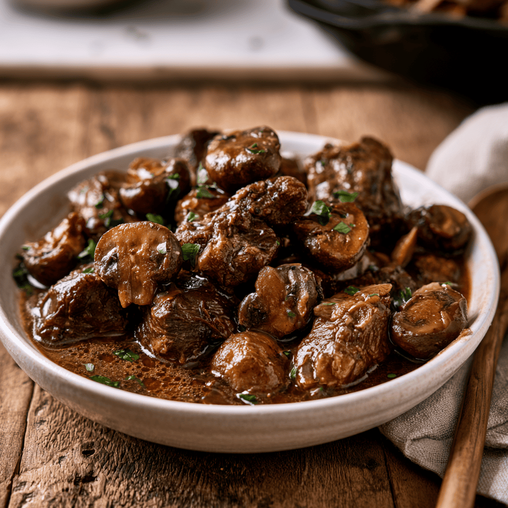 Step-by-step preparation of Slow Cooker Guinness Beef Stew (slow cooker beef and mushroom stew)