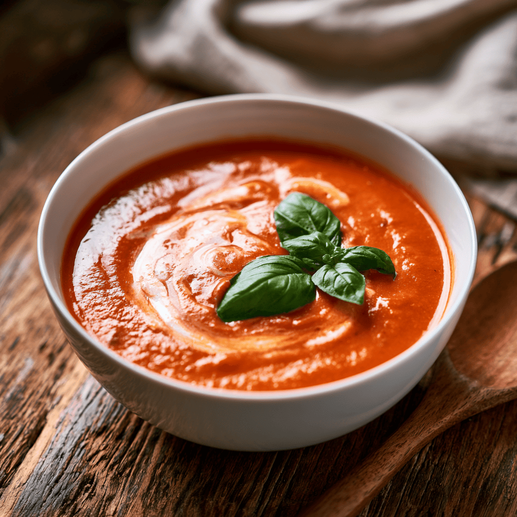Serving suggestion for Slow Cooker Tomato Soup — slow cooker tomato soup