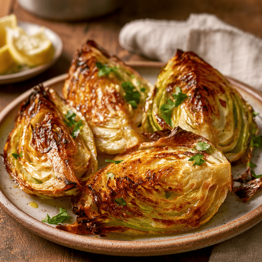 Air Fryer Cabbage Wedges Step-by-step preparation of Air Fryer Cabbage Wedges (Air Fryer Cabbage Wedges)
