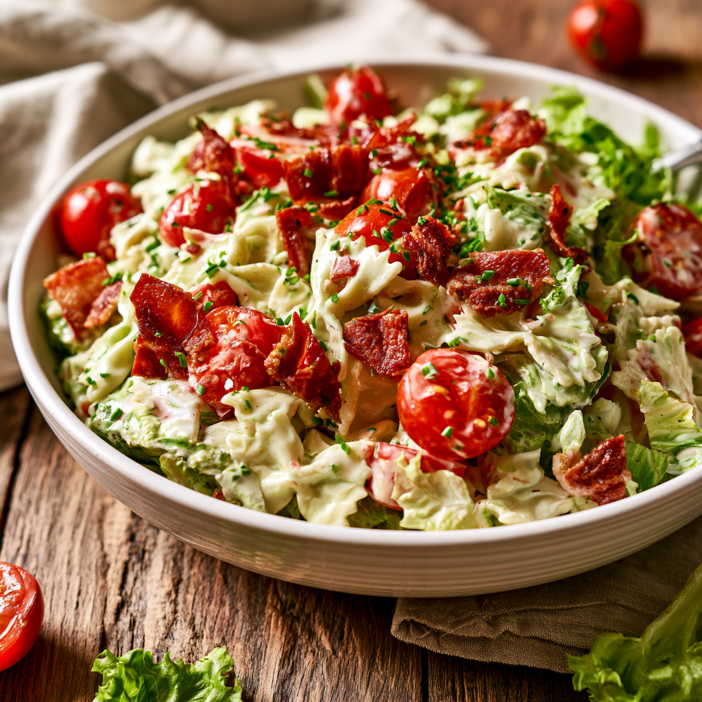 Serving suggestion for BLT Pasta Salad — BLT pasta salad