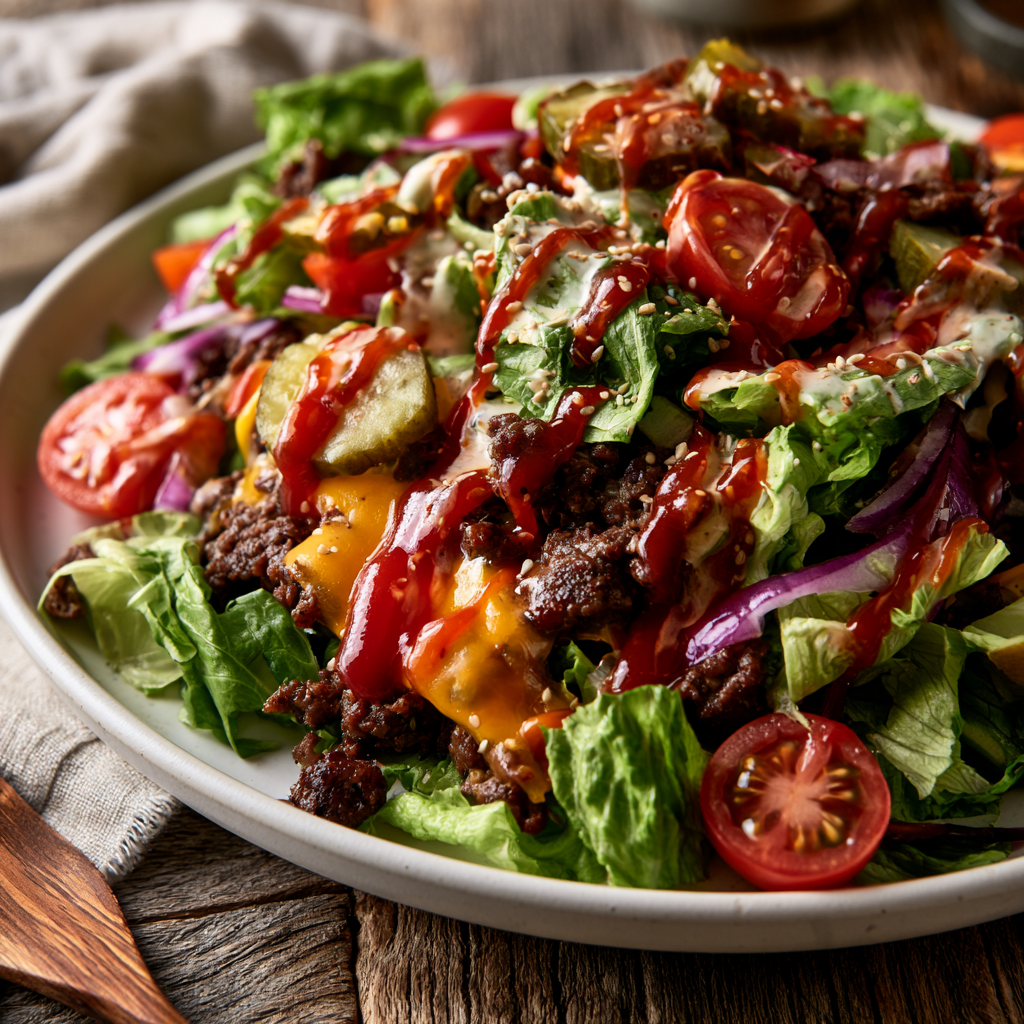 Serving suggestion for Cheeseburger Salad — Cheeseburger Salad