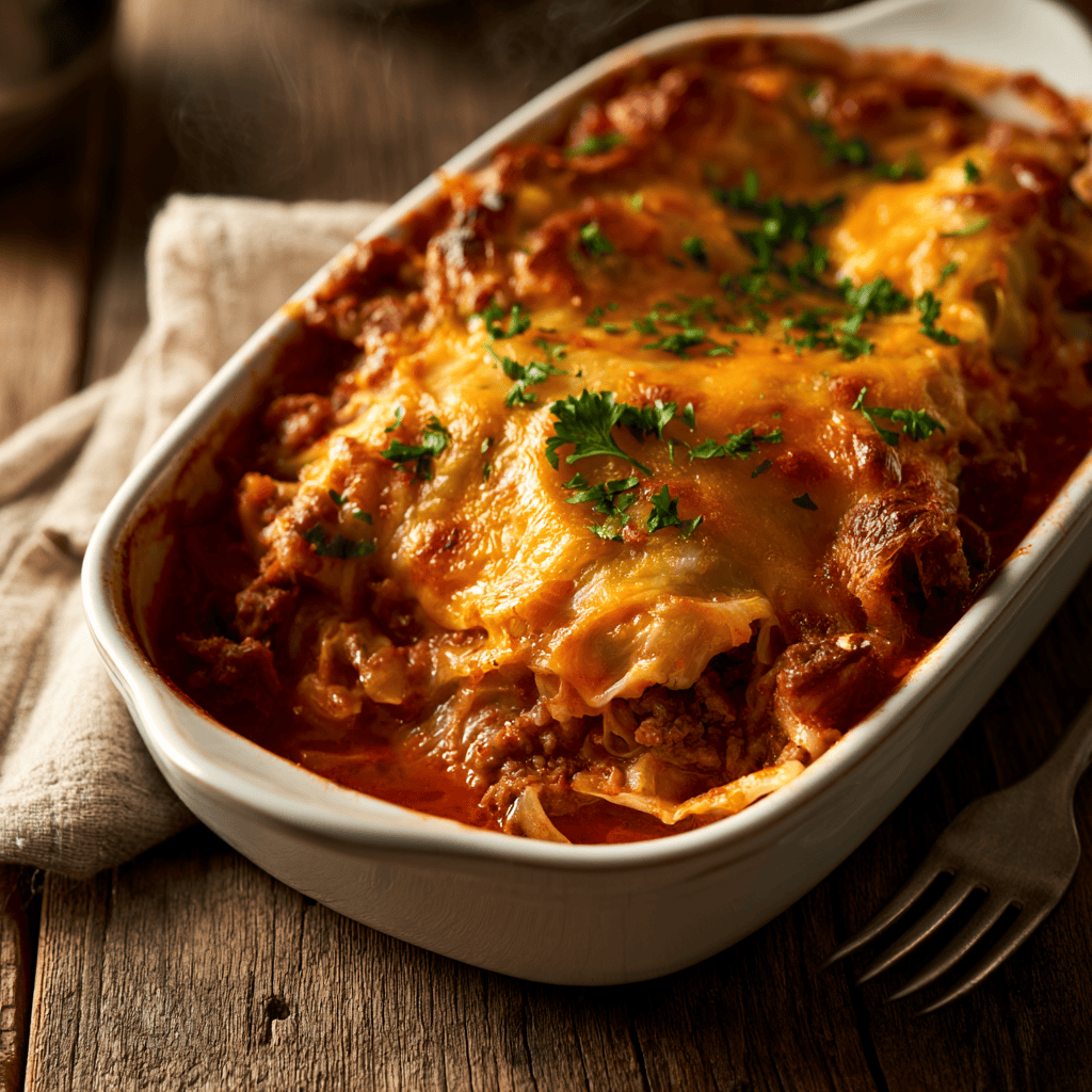Cheesy Cabbage and Beef Bake Serving suggestion for Cheesy Cabbage and Beef Bake โ Cheesy Cabbage and Beef Bake
