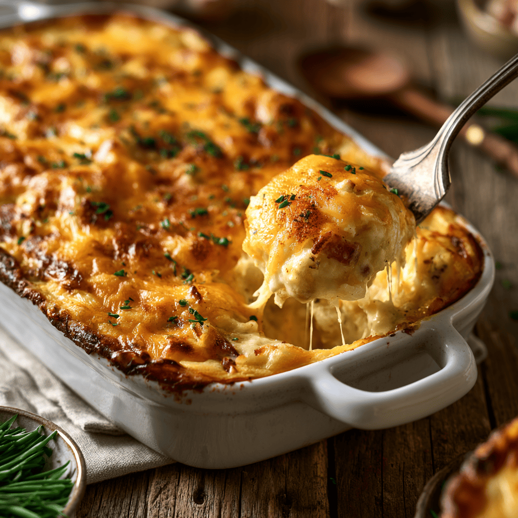 Cheesy Hash Brown & Turkey Bacon Casserole Step-by-step preparation of Cheesy Hash Brown & Turkey Bacon Casserole (hash brown casserole)