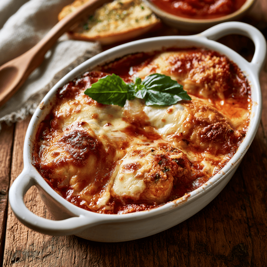 Chicken Parmesan Casserole Serving suggestion for Chicken Parmesan Casserole โ Chicken Parmesan Casserole