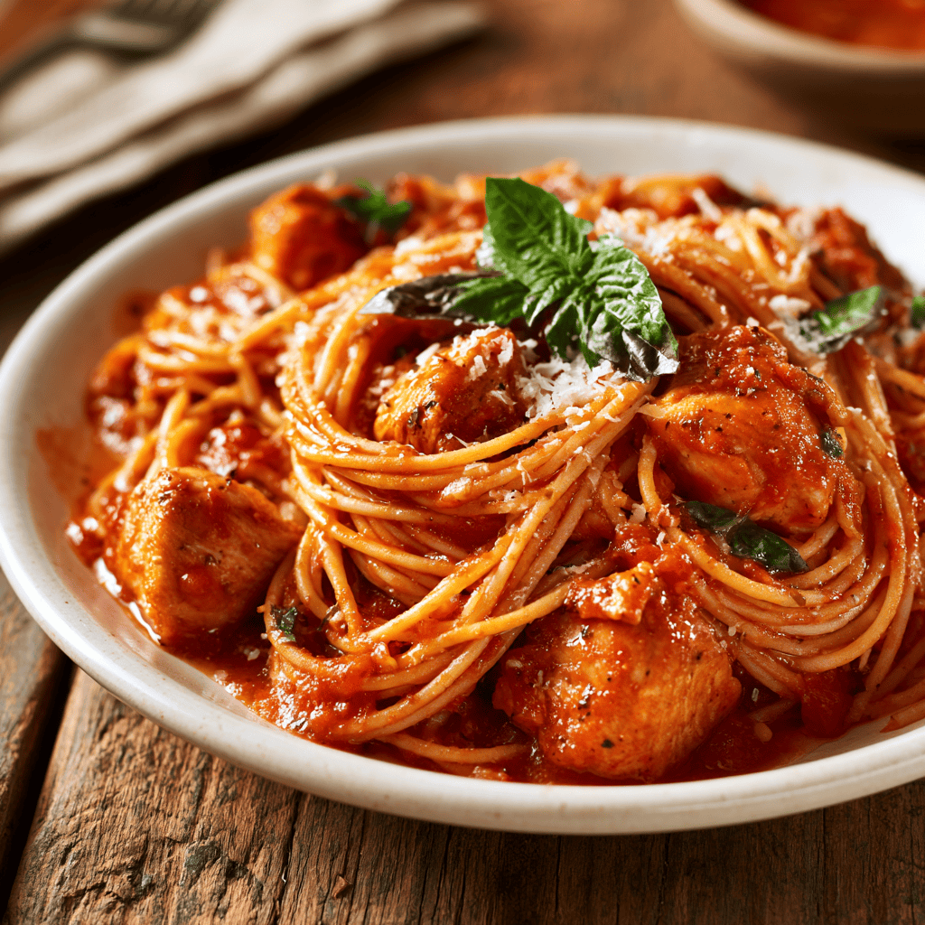 Chicken Spaghetti Step-by-step preparation of Chicken Spaghetti (Chicken Spaghetti)