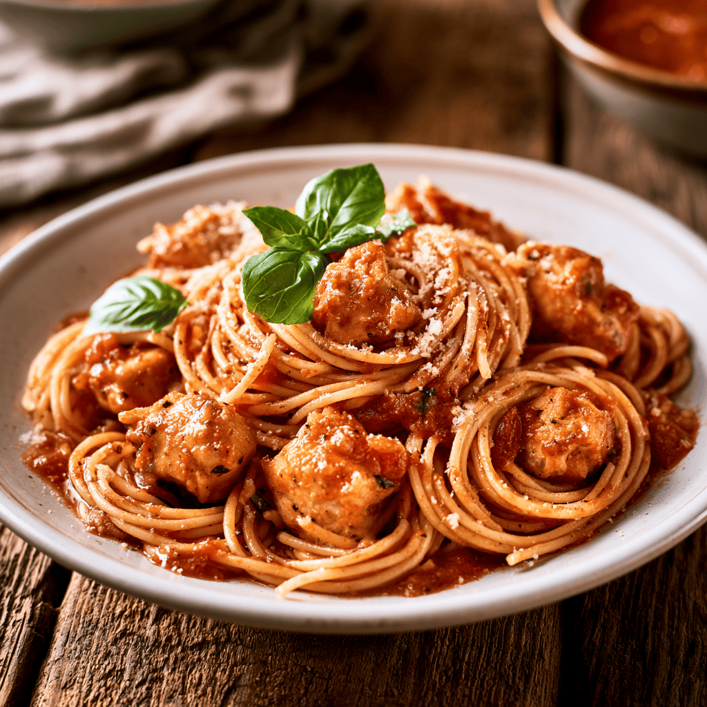 Chicken Spaghetti Serving suggestion for Chicken Spaghetti โ Chicken Spaghetti