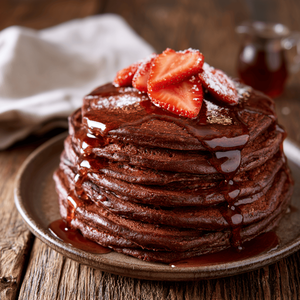 Chocolate Pancakes Serving suggestion for Chocolate Pancakes โ Chocolate Pancakes
