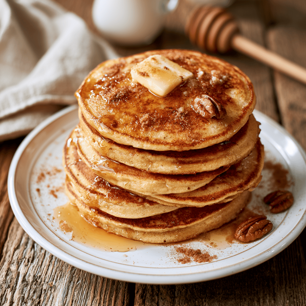 Serving suggestion for Cinnamon Brown Sugar Pancakes — Cinnamon Brown Sugar Pancakes