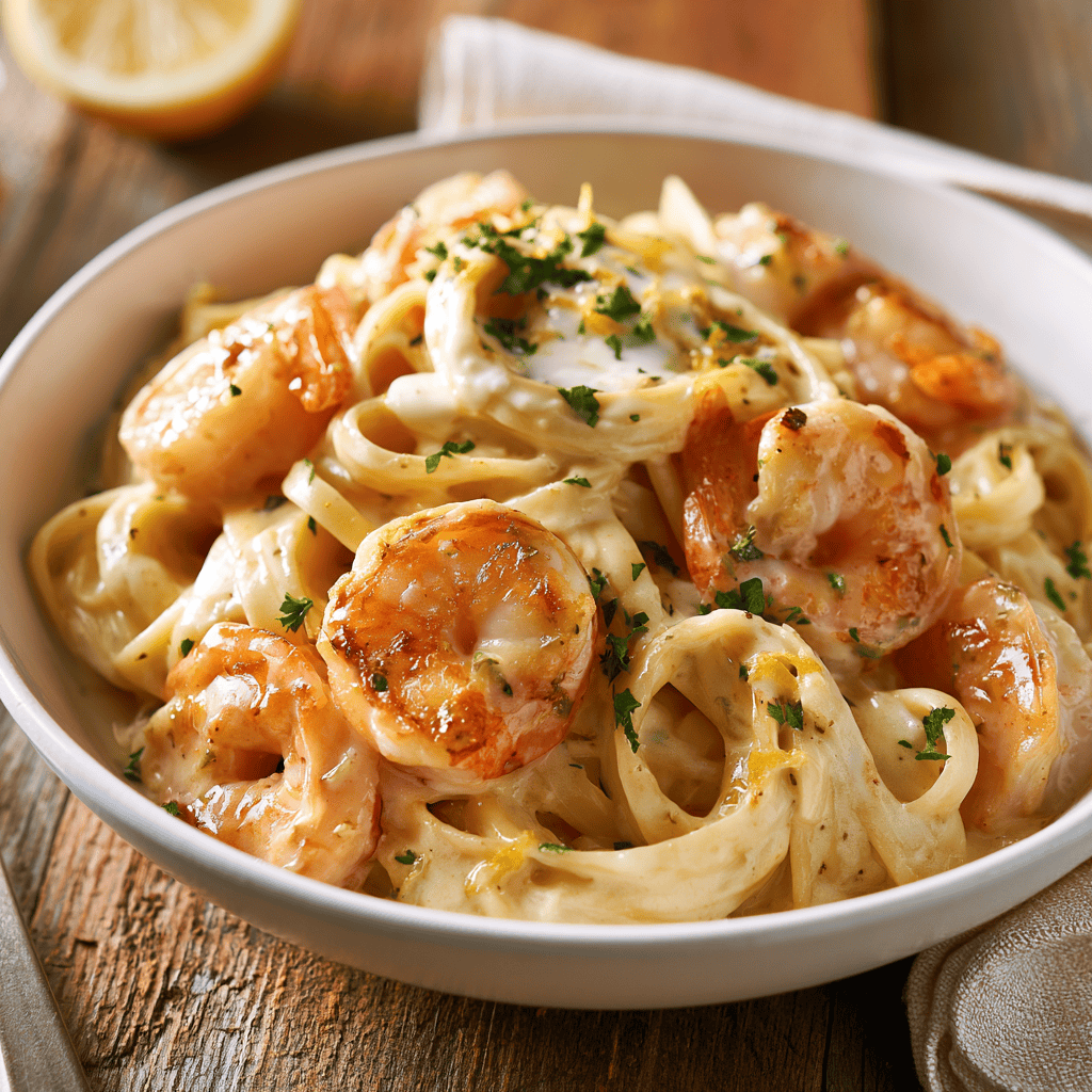 Step-by-step preparation of Creamy Lemon Shrimp Pasta (Creamy Lemon Shrimp Pasta)