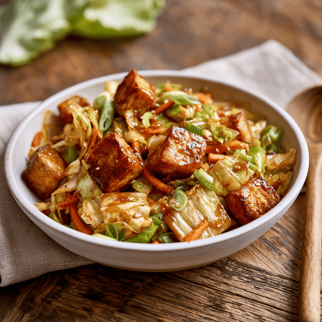 Crispy Tofu and Cabbage Stir Fry Step-by-step preparation of Crispy Tofu and Cabbage Stir Fry (Crispy Tofu and Cabbage Stir Fry)