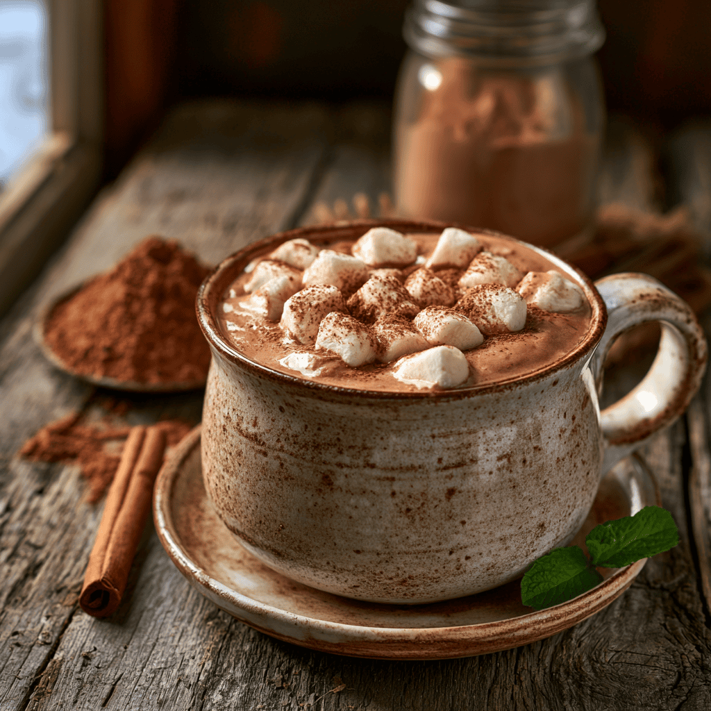 Serving suggestion for Homemade Hot Chocolate Mix — homemade hot chocolate mix