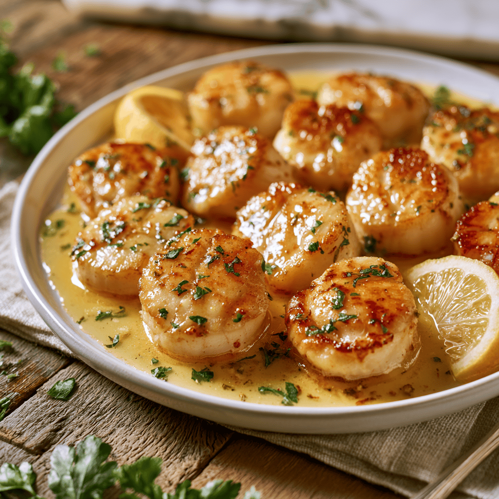 Step-by-step preparation of Lemon Garlic Butter Scallops (Lemon Garlic Butter Scallops)