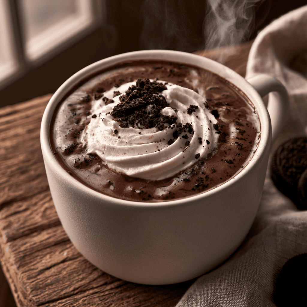 Step-by-step preparation of Oreo Hot Chocolate (Oreo hot chocolate)