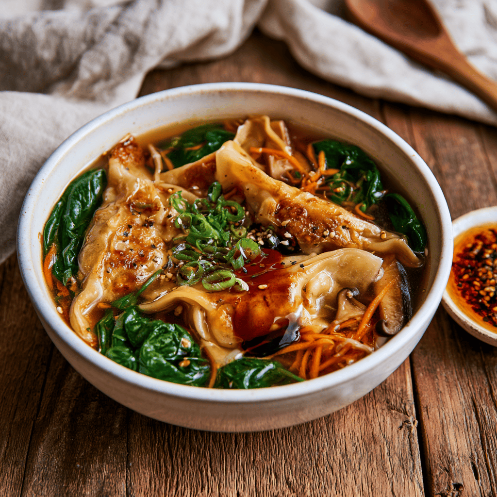 Serving suggestion for Potsticker Soup — Potsticker Soup