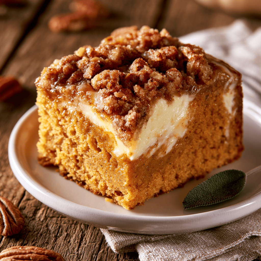 Pumpkin Cream Cheese Crumb Cake Serving suggestion for Pumpkin Cream Cheese Crumb Cake โ Pumpkin Cream Cheese Crumb Cake