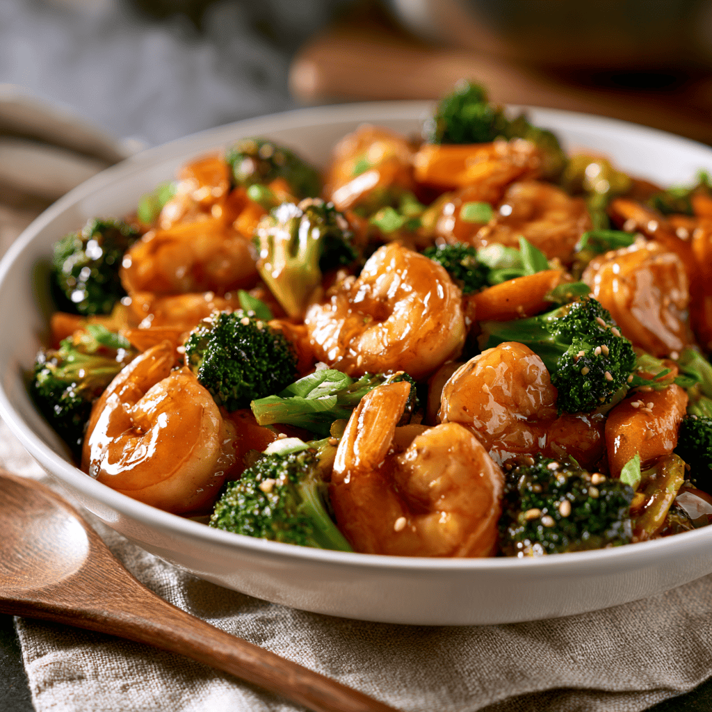Serving suggestion for Shrimp and Broccoli Stir-Fry — Shrimp and Broccoli Stir-Fry