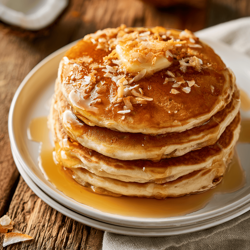 Step-by-step preparation of Sweet Coconut Cream Pancakes (coconut cream pancakes)