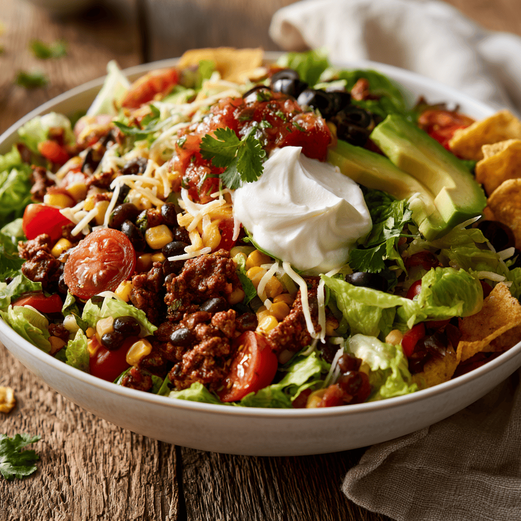 Taco Salad Recipe Step-by-step preparation of Taco Salad Recipe (Taco Salad Recipe)
