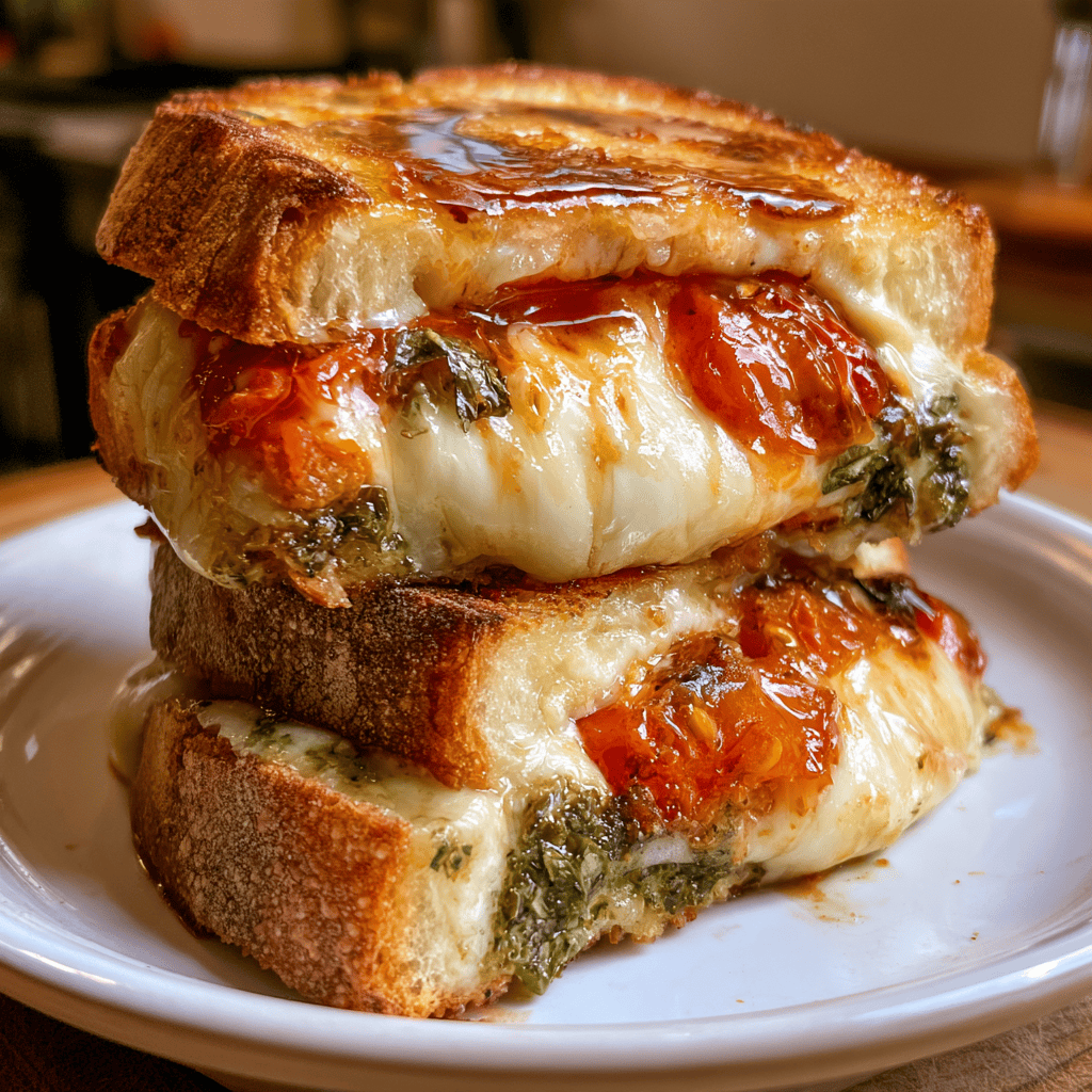 10-Minute Caprese Sandwich Melts — homemade Caprese Sandwich Melts recipe