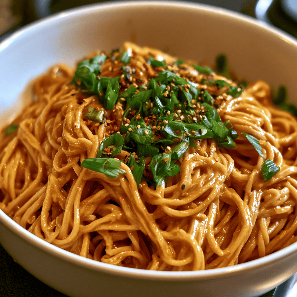 15-Minute Peanut Butter Noodles Serving suggestion for 15-Minute Peanut Butter Noodles โ peanut butter noodles