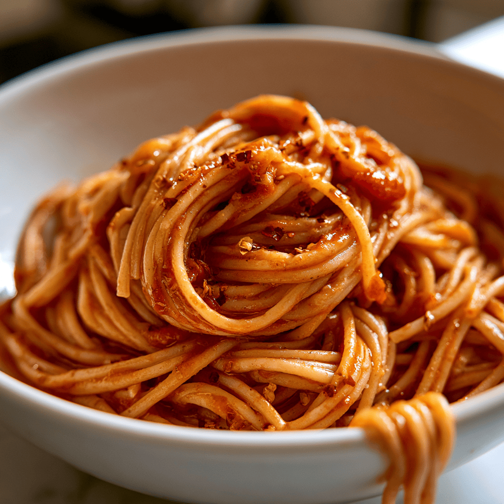 5-Ingredient Spicy Tomato Pasta — homemade spicy tomato pasta recipe