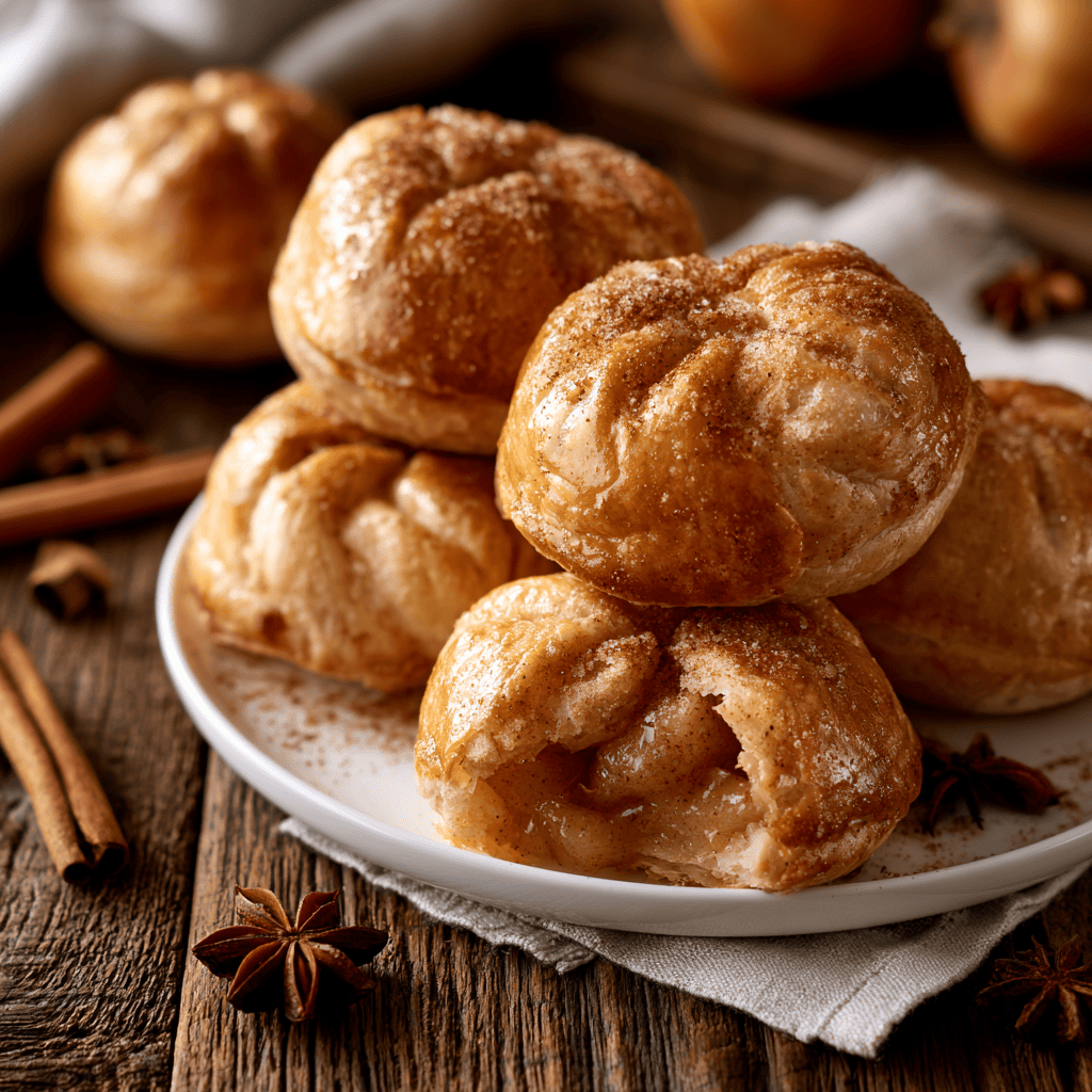 Bite-Sized Apple Pie Bombs with Cinnamon Sugar Serving suggestion for Bite-Sized Apple Pie Bombs with Cinnamon Sugar โ apple pie bombs