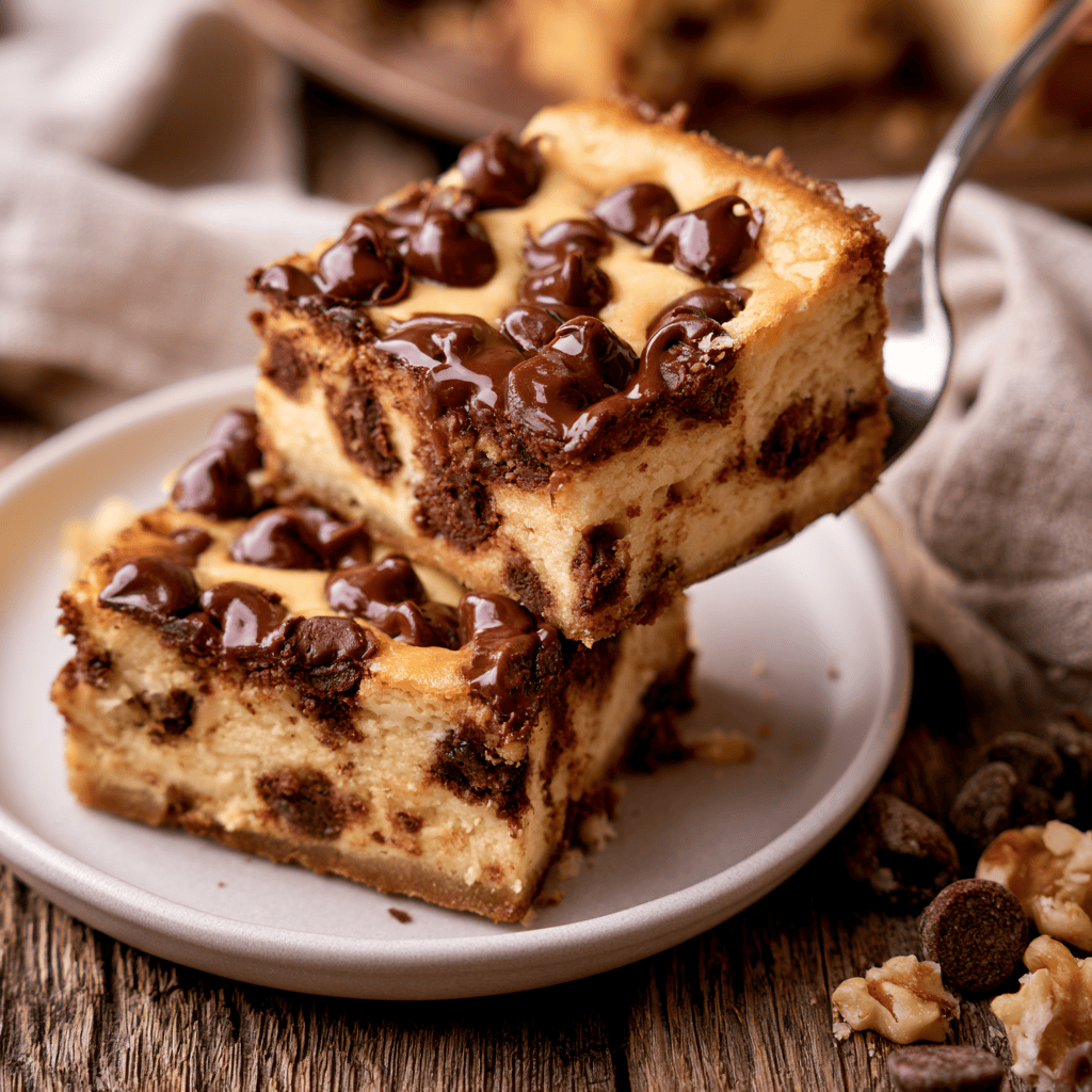 Brown Butter Chocolate Chip Cheesecake Bars Step-by-step preparation of Brown Butter Chocolate Chip Cheesecake Bars (Brown Butter Chocolate Chip Cheesecake Bars)