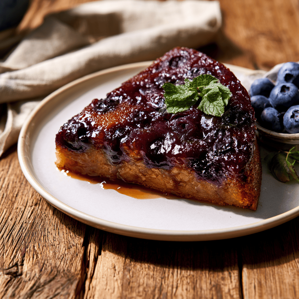Caramelized Blueberry Upside Down Cake — homemade Caramelized Blueberry Upside Down Cake recipe