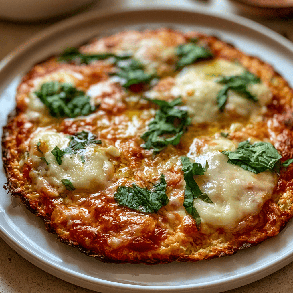 Cauliflower Crust Margherita Pizza — homemade Cauliflower Crust Margherita Pizza recipe