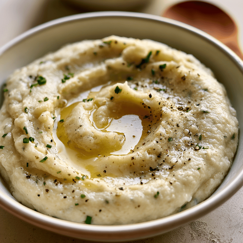 Cauliflower Mash with Garlic Butter Step-by-step preparation of Cauliflower Mash with Garlic Butter (cauliflower mash with garlic butter)