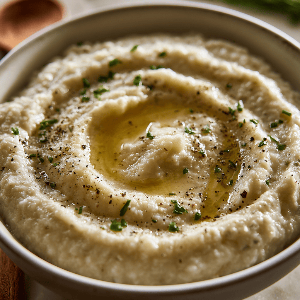 Cauliflower Mash with Garlic Butter Serving suggestion for Cauliflower Mash with Garlic Butter โ cauliflower mash with garlic butter