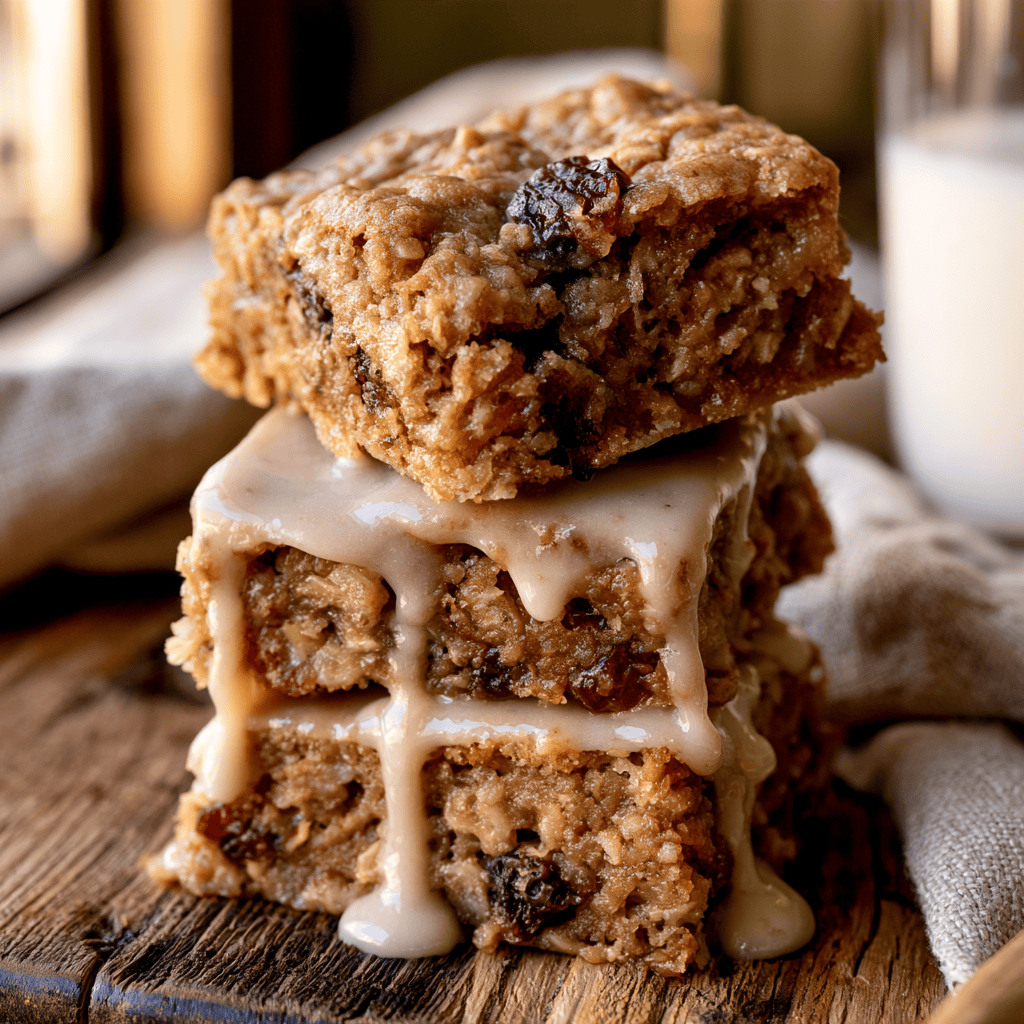 Chewy Iced Oatmeal Cookie Bars with Vanilla Glaze Step-by-step preparation of Chewy Iced Oatmeal Cookie Bars with Vanilla Glaze (iced oatmeal cookie bars)