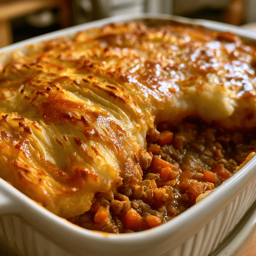 Comforting Lentil Shepherd's Pie Serving suggestion for Comforting Lentil Shepherd's Pie โ Lentil Shepherd's Pie