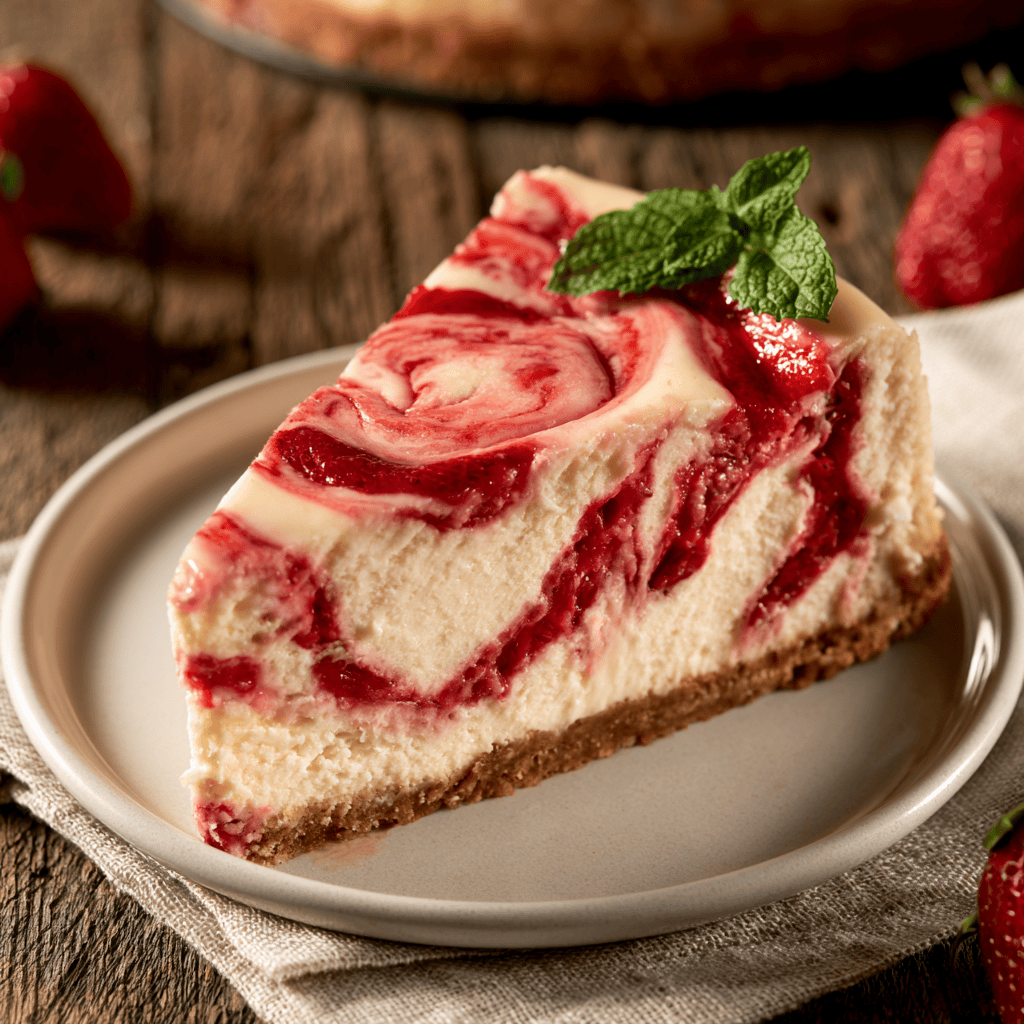 Creamy Strawberry Swirl Cheesecake Step-by-step preparation of Creamy Strawberry Swirl Cheesecake (Strawberry Swirl Cheesecake)