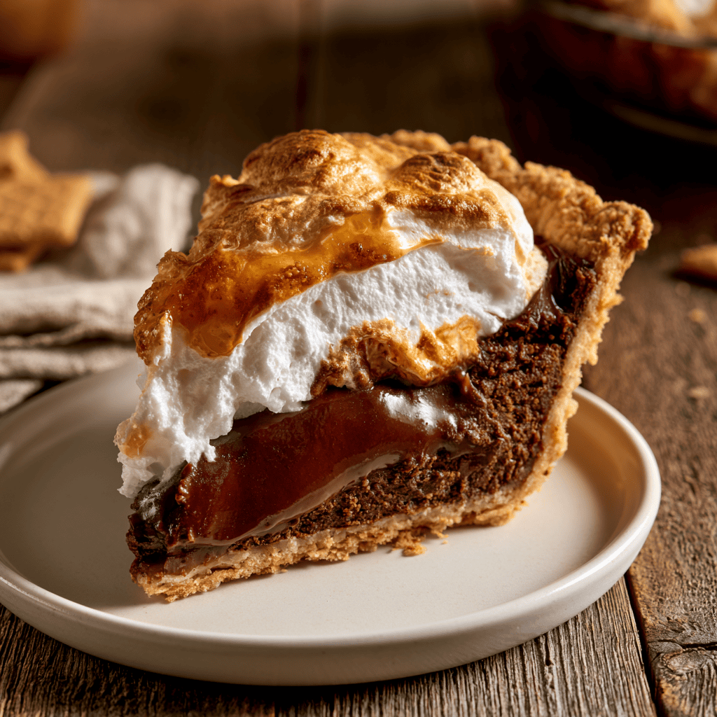 Decadent S'mores Pie with Graham Cracker Crust Step-by-step preparation of Decadent S'mores Pie with Graham Cracker Crust (s'mores pie)