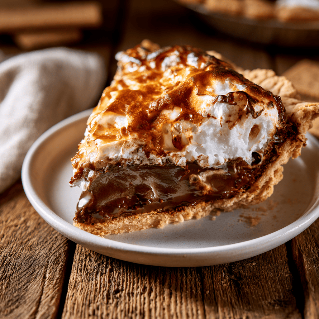 Decadent S'mores Pie with Graham Cracker Crust — homemade s'mores pie recipe