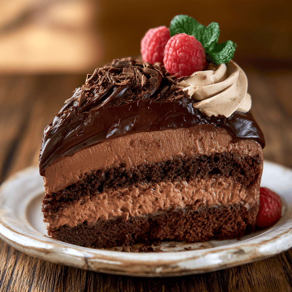 Decadent Triple Chocolate Mousse Cake Step-by-step preparation of Decadent Triple Chocolate Mousse Cake (Triple Chocolate Mousse Cake)
