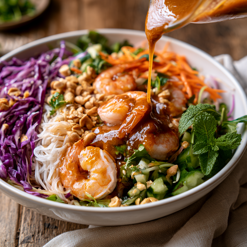 Deconstructed Spring Roll Salad with Peanut Dressing Serving suggestion for Deconstructed Spring Roll Salad with Peanut Dressing โ Deconstructed Spring Roll Salad