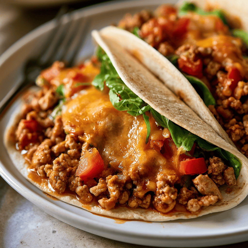 Easy Ground Turkey Tacos Serving suggestion for Easy Ground Turkey Tacos โ ground turkey tacos